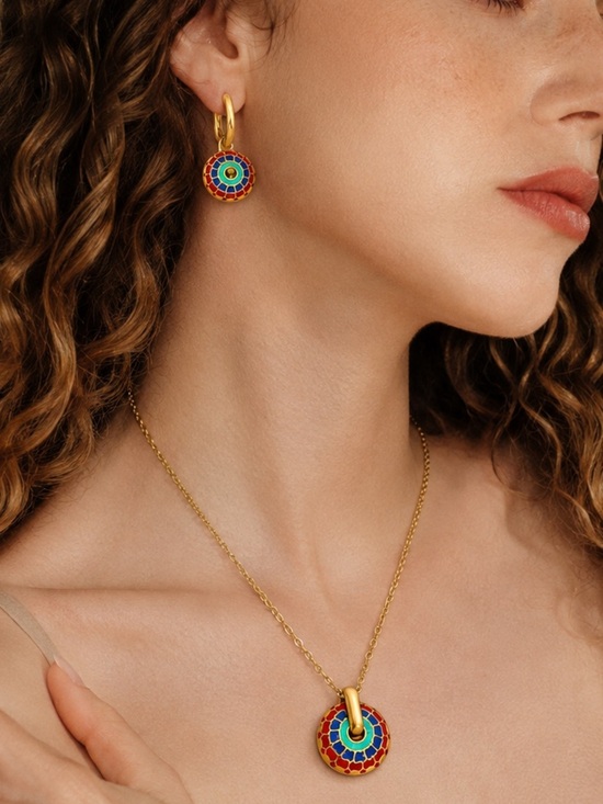 Jewelry - Elegant Multicolor Necklace & Earrings Set